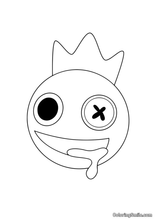 Ritratto di Blu di Rainbow Friends Ritratto di Blu di Rainbow Friends - Pagina da Colorare