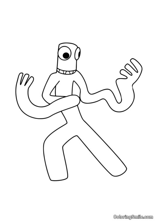 Verde con braccia lunghe Verde con braccia lunghe - Pagina da Colorare