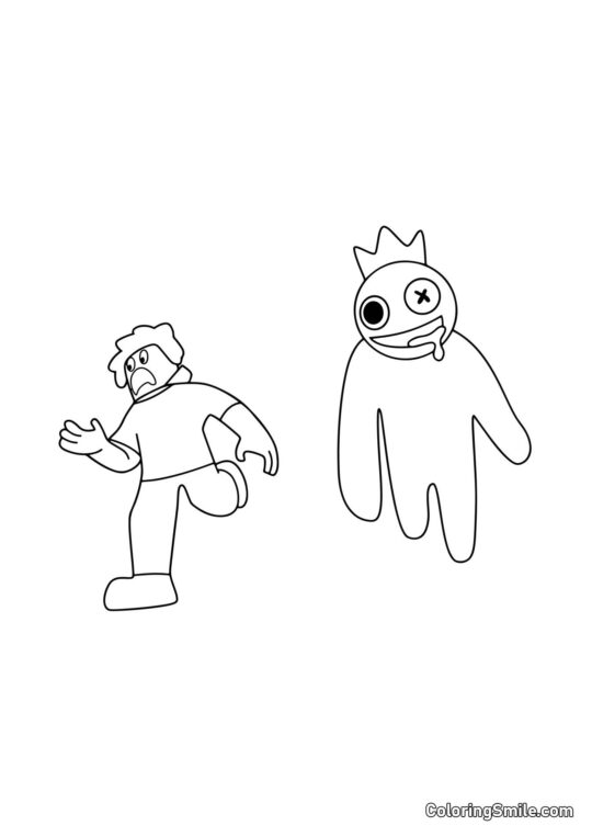 Blu insegue un giocatore Blu insegue un giocatore - Pagina da Colorare