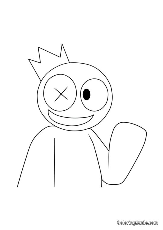 Amico arcobaleno blu carino Amico arcobaleno blu carino - Pagina da Colorare