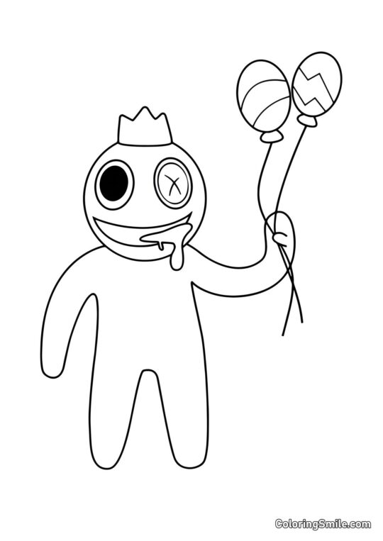 Blu con palloncini Blu con palloncini - Pagina da Colorare