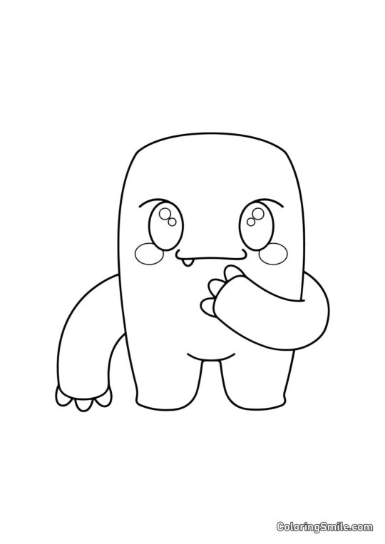 Kawaii Verde di Rainbow Friends Kawaii Verde di Rainbow Friends - Pagina da Colorare