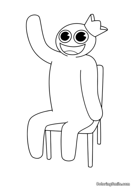 Blu seduto su una sedia Blu seduto su una sedia - Pagina da Colorare