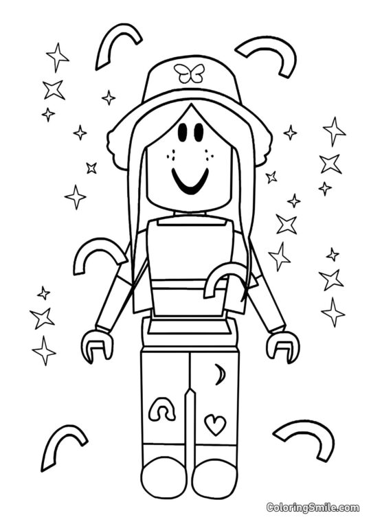 Roblox Avatar Ragazza - Pagina da Colorare