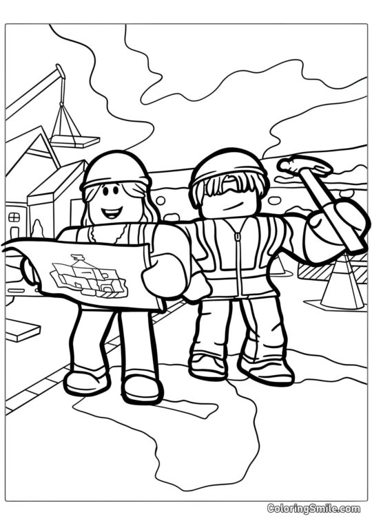 Roblox Pelle da Costruttore Roblox Pelle da Costruttore - Pagina da Colorare