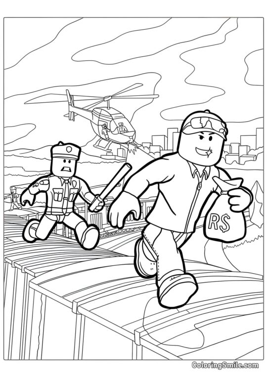 Roblox Fuggendo dalla Polizia Roblox Fuggendo dalla Polizia - Pagina da Colorare