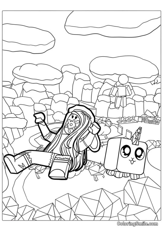 Roblox Pelle da Ragazza con Unicorno Roblox Pelle da Ragazza con Unicorno - Pagina da Colorare