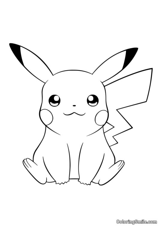 Chibi Pikachu - Pagina da Colorare