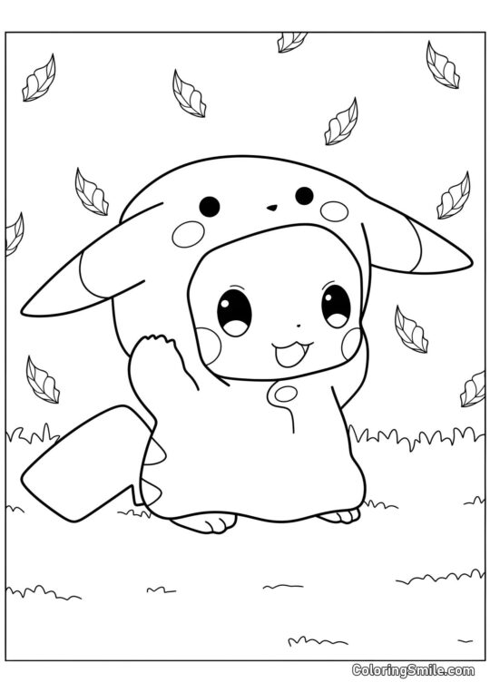 Carino Baby Pikachu - Pagina da Colorare