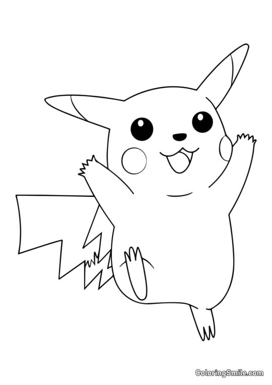 Pikachu Felice - Pagina da Colorare
