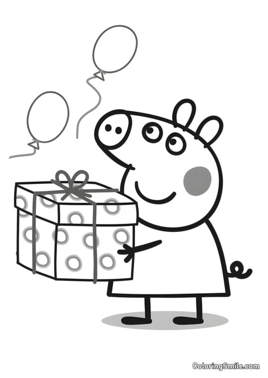 Il Compleanno di Peppa Il Compleanno di Peppa - Pagina da Colorare