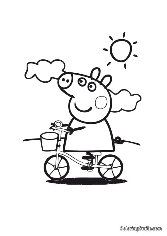 Peppa Pig in Bicicletta Peppa Pig in Bicicletta - Pagina da Colorare