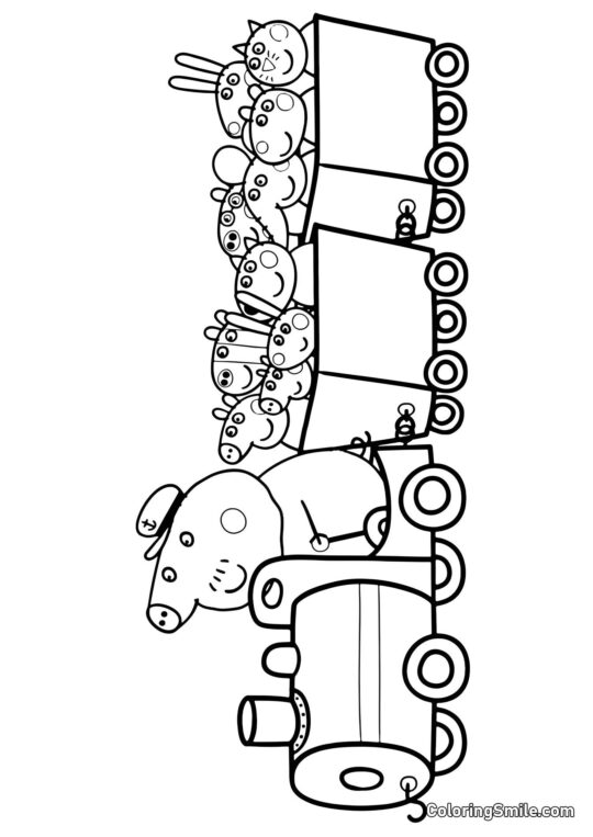 Il Treno del Nonno Pig Il Treno del Nonno Pig - Pagina da Colorare