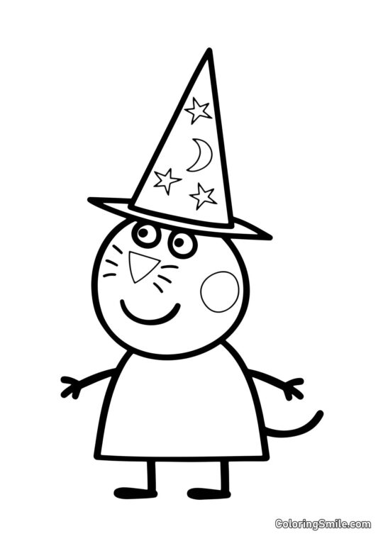 Caramella in un Cappello da Strega Caramella in un Cappello da Strega - Pagina da Colorare