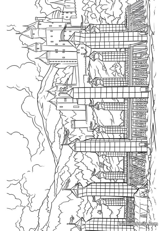 Stadio di Quidditch Stadio di Quidditch - Pagina da Colorare