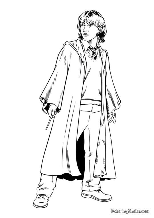 Ron Weasley a Grandezza Naturale Ron Weasley a Grandezza Naturale - Pagina da Colorare