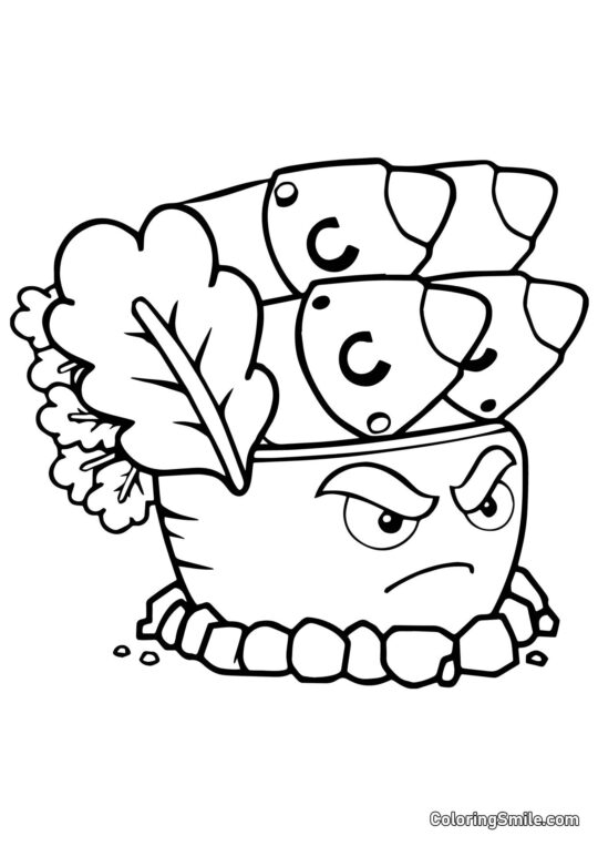Carota Razzo di Plants vs. Zombies Carota Razzo di Plants vs. Zombies - Pagina da Colorare