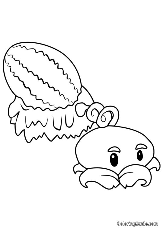 Melon-pult di Plants vs. Zombies Melon-pult di Plants vs. Zombies - Pagina da Colorare