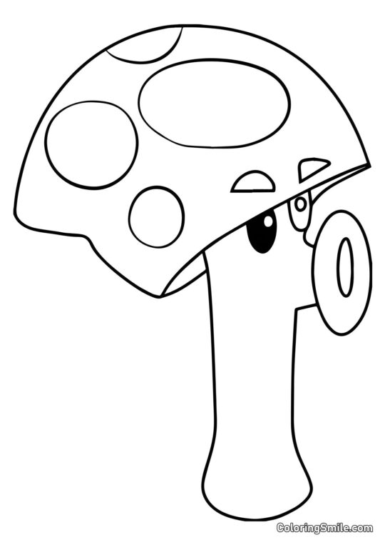 Funghino Spaventato di Plants vs. Zombies Funghino Spaventato di Plants vs. Zombies - Pagina da Colorare