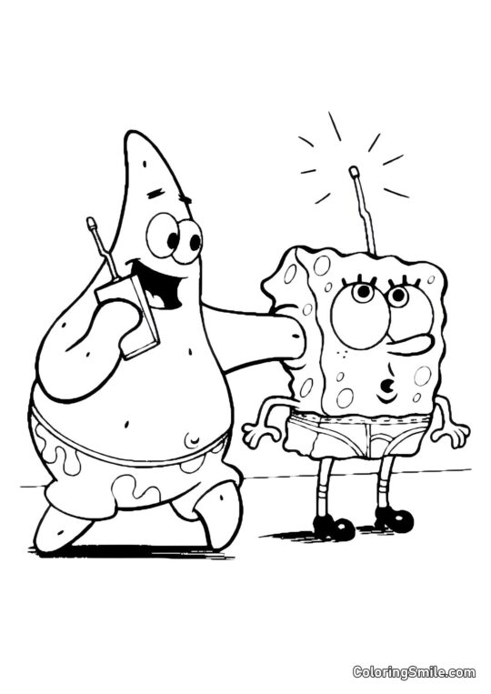 SpongeBob con Patrick - Pagina da Colorare
