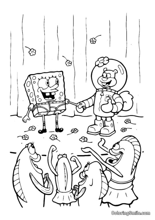 Boss Krabs in cucina - Pagina da Colorare