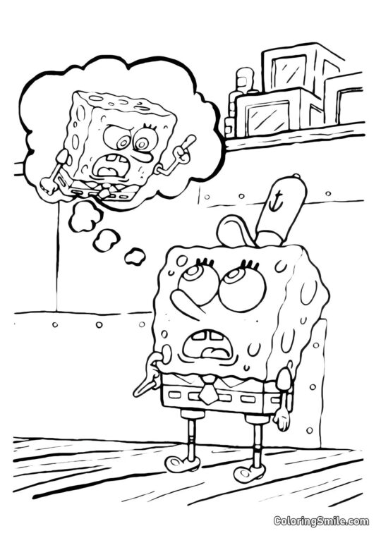 Squidward in preda alla rabbia - Pagina da Colorare