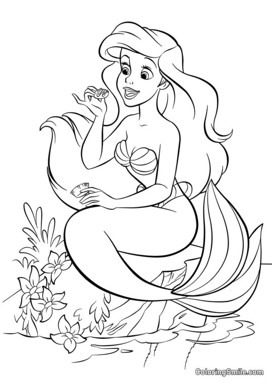 Sirena con Confetti - Pagina da Colorare