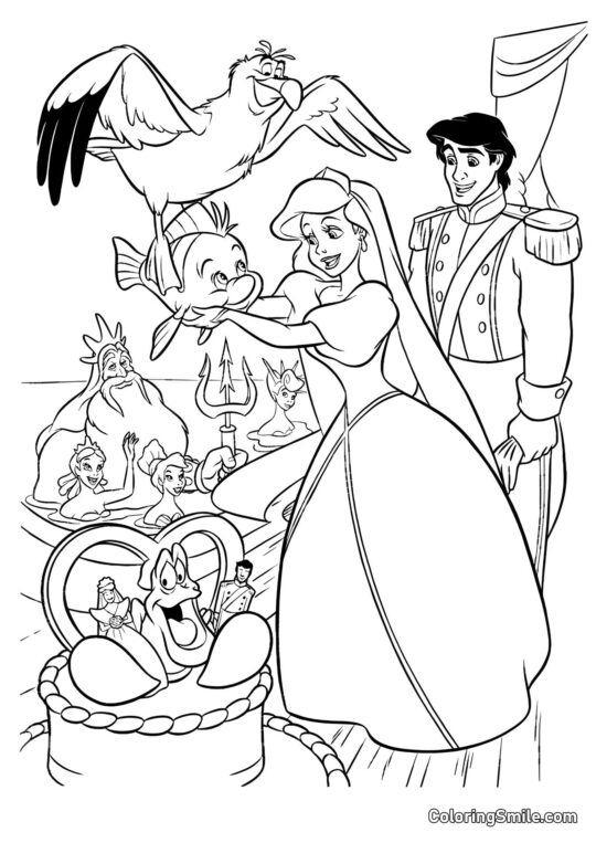 Sirena Ariel - Pagina da Colorare