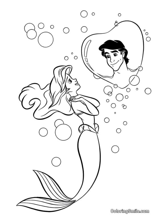 Sirena e Principe - Pagina da Colorare