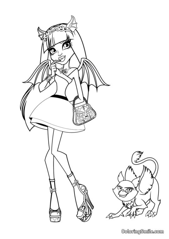 Rochelle Goyle e Gryphon-Gargoyle Roux - Pagina da Colorare