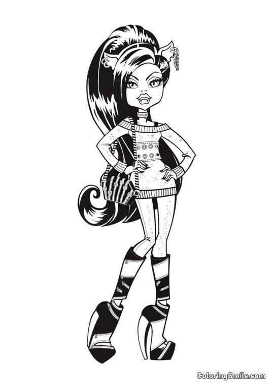 Clawdeen Wolf da Monster High - Pagina da Colorare