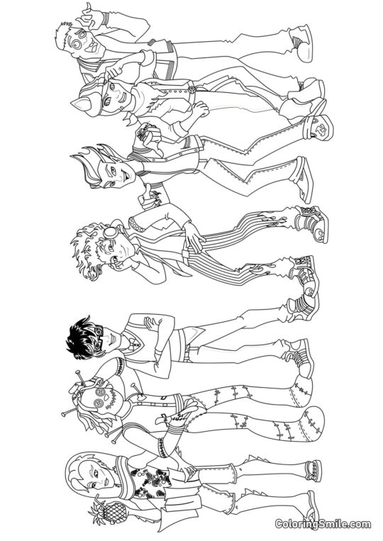 Monster High Boys - Pagina da Colorare