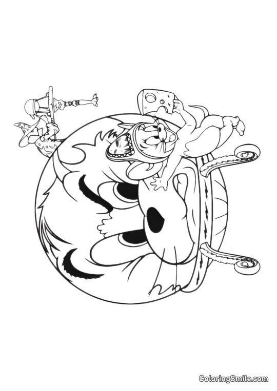 Tom è Arrabbiato con Jerry Tom è Arrabbiato con Jerry - Pagina da Colorare