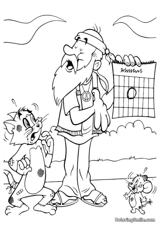 Tom e Jerry con Graffi Tom e Jerry con Graffi - Pagina da Colorare