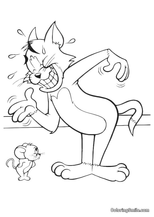 Tom Che Ride di Jerry Tom Che Ride di Jerry - Pagina da Colorare