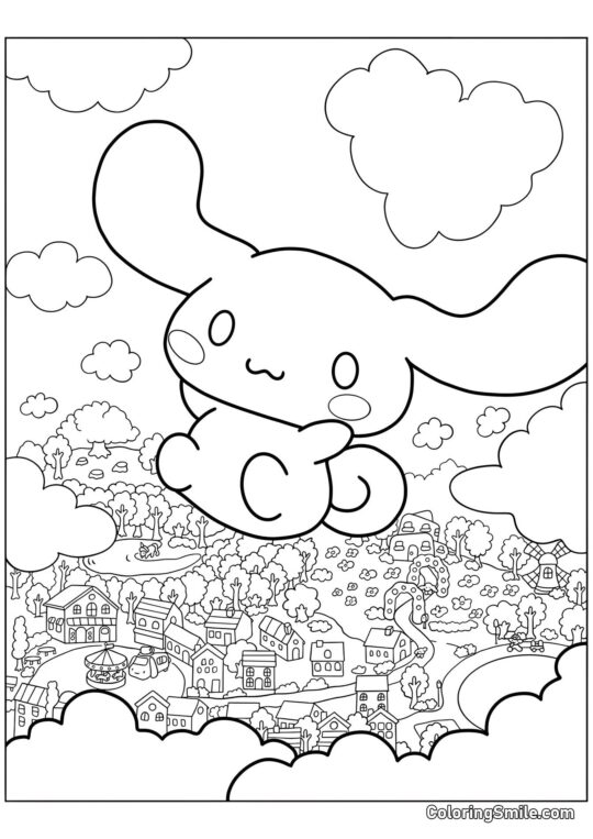 Cinnamoroll nel Cielo - Pagina da Colorare