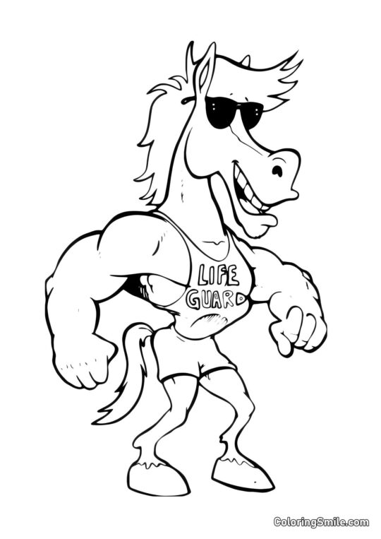 Cavallo forte - Pagina da Colorare