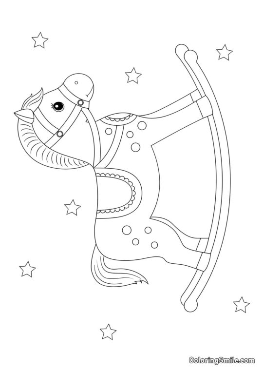 Cavallo giocattolo - Pagina da Colorare