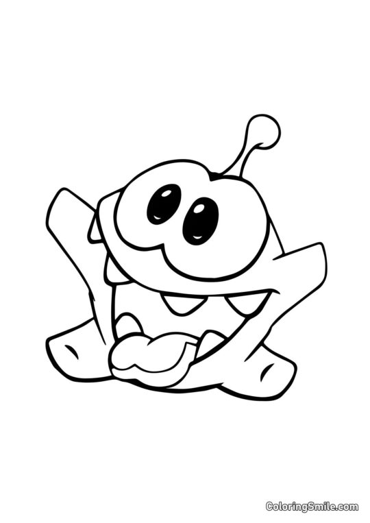 Felice Om Nom Felice Om Nom - Pagina da Colorare