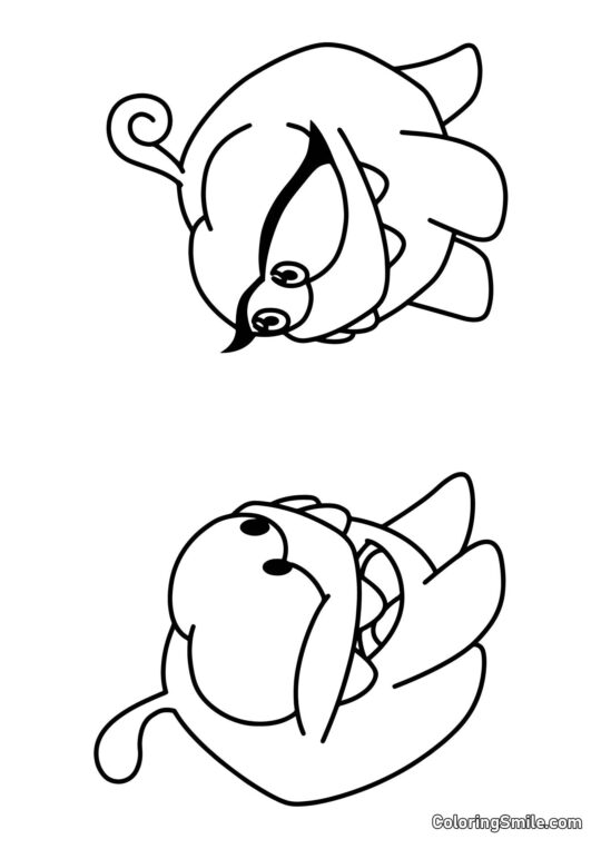 Om Nom con Om Nelle Om Nom con Om Nelle - Pagina da Colorare