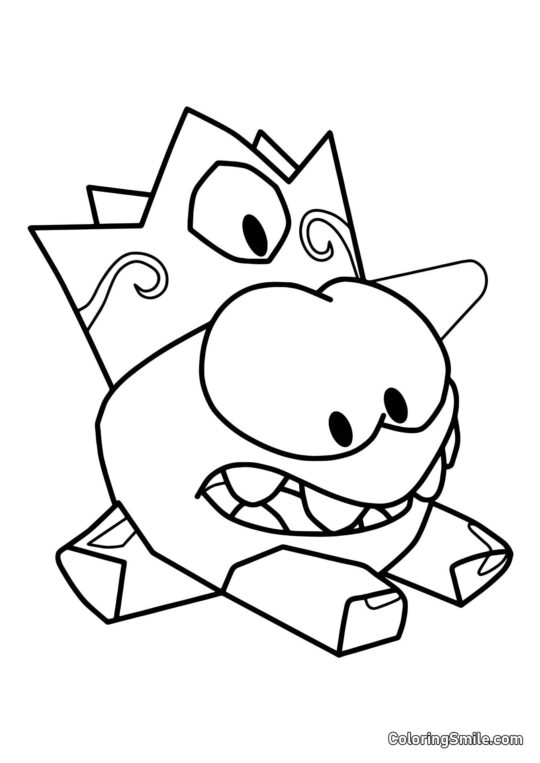 Om Nom con una Corona di Ghiaccio Om Nom con una Corona di Ghiaccio - Pagina da Colorare