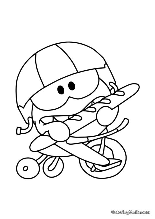 Om Nom con una Baguette Om Nom con una Baguette - Pagina da Colorare