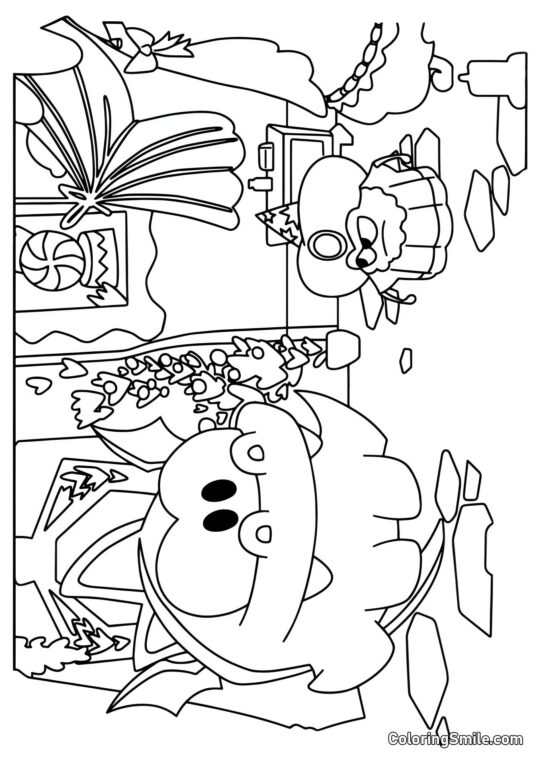 Om Nom Drago e Ragno Mago Om Nom Drago e Ragno Mago - Pagina da Colorare