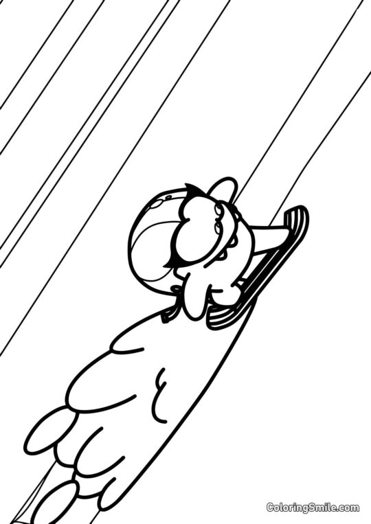 Om Nelle su una Tavola da Snowboard Om Nelle su una Tavola da Snowboard - Pagina da Colorare