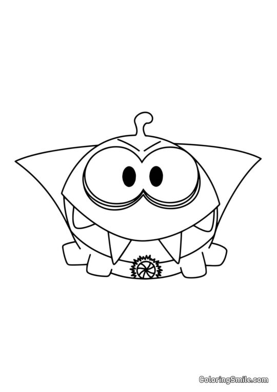 Om Nom Dracula per Halloween Om Nom Dracula per Halloween - Pagina da Colorare