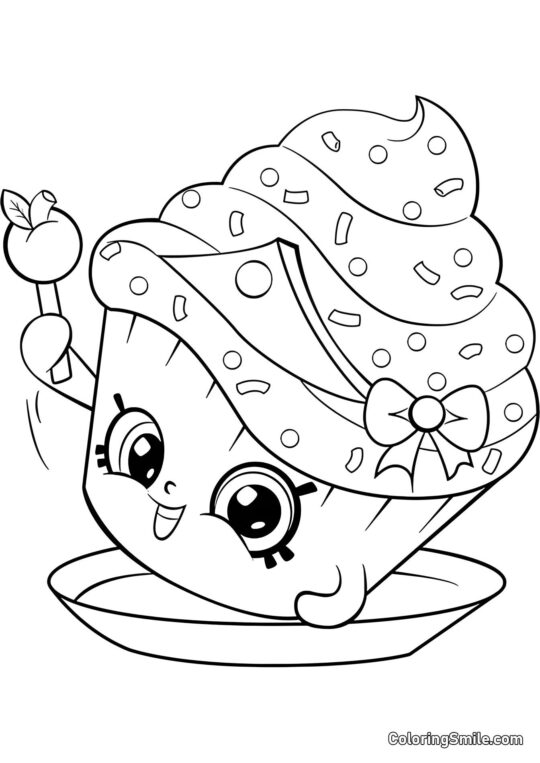 Shopkins Torta da Principessa - Pagina da Colorare
