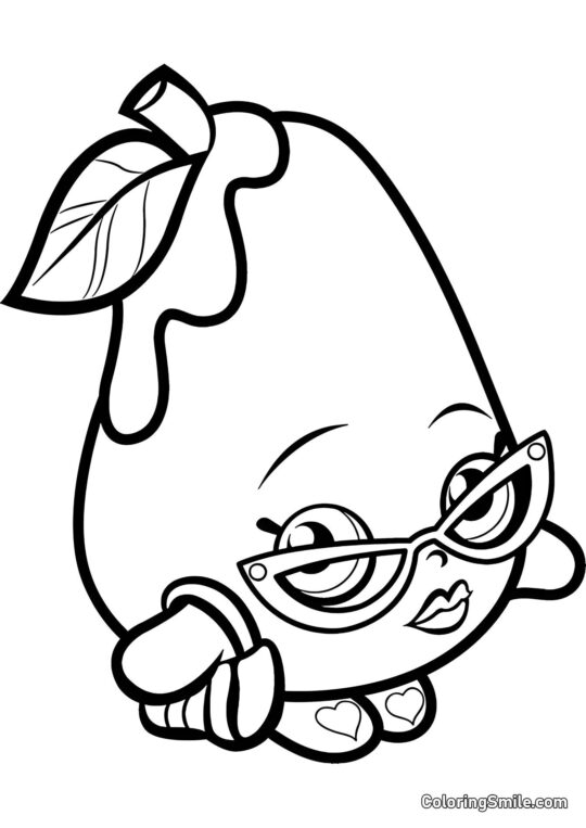 Shopkins Pera Elegante - Pagina da Colorare