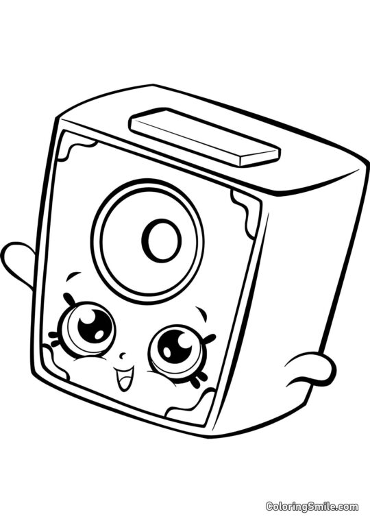 Shopkins Piccolo Altoparlante - Pagina da Colorare
