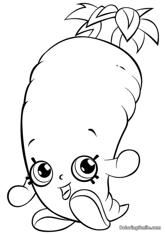 Shopkins Carota Karen - Pagina da Colorare