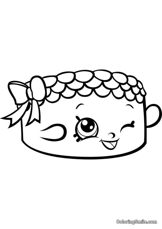 Shopkins Torta Becky - Pagina da Colorare